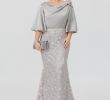Pretty Dresses for Wedding Guest Elegant 2019 New Silver Elegant Mother the Bride Dresses Half Sleeve Lace Mermaid Wedding Guest Dress Plus Size formal evening Gowns Plum Mother the