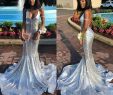 Prom Wedding Dresses Beautiful Sparkly Sliver Sequined Prom Dresses 2019 New Y Open Back Black Girls formal Mermaid Pageant evening Gowns Sweep Strain Vestidos Prom Dresses