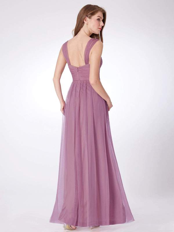 Purple Dresses to Wear to A Wedding Awesome Long Purple Bridesmaid Dress with Ruched Bust