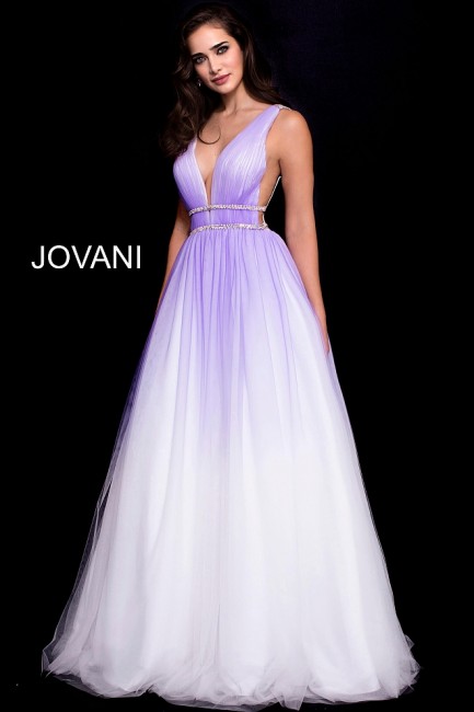jovani plunging neckline ombre formal dress 01 302