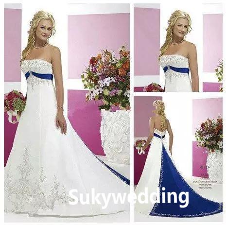 Purple Plus Size Wedding Dress Lovely Discount White and Royal Blue Plus Size Wedding Dresses Lace Embroidery Satin Two tone Vintage Retro Wedding Bridal Gowns Plus Size Custom Made