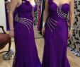 Purple Wedding Dresses for Sale Best Of Hot Sale E Shoulder Long Purple Bridesmaid Dresses Flowers Beaded Pleated Chiffon Floor Length Sheath Party Gowns Custom Made Wine Bridesmaid