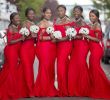 Red and Black Wedding Dresses Plus Size Lovely African Red Plus Size Bridesmaid Dresses Y Spaghetti Mermaid Wedding Guest Dress African Cheap Bridemaid Dress Custom Made Short Black Bridesmaid