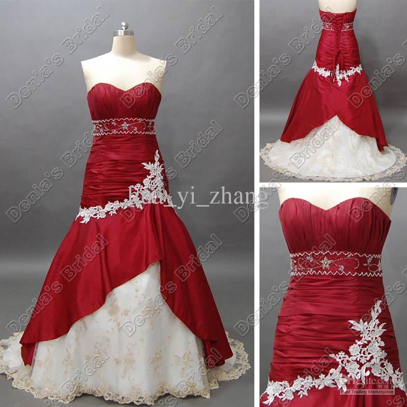 red and white wedding gowns beautiful kupuj line wyprzedaowe mermaid white and red wedding dress od with