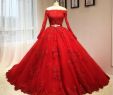 Red Lace Wedding Dress Best Of Ball Gown F Shoulder Long Sleeves Red Lace Wedding Dress From Sancta sophia