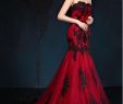 Red Mermaid Wedding Dresses Awesome Black and Red Gothic Mermaid Wedding Dresses Sweetheart Lace