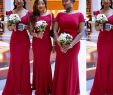 Red Wedding Dresses Plus Size Unique Simple Hot Pink Mismatched Mermaid Long Cheap Bridesmaid