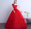 Red Wedding Gown Elegant wholesale E Shoulder Flowers Princess Red Wedding Dress Crystal Tulle Lace Up Back Plus Size Customize Bridal Gowns