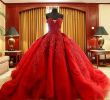 Red Wedding Gown New Discount Michael Cinco Luxury Ball Gown Red Wedding Dresses Lace top Quality Beaded Sweetheart Sweep Train Gothic Wedding Dress Civil Vestido De 2016