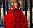 Red Wedding Gown Unique Red Wedding Dress Ball Gown Wedding Dress Fluffy by