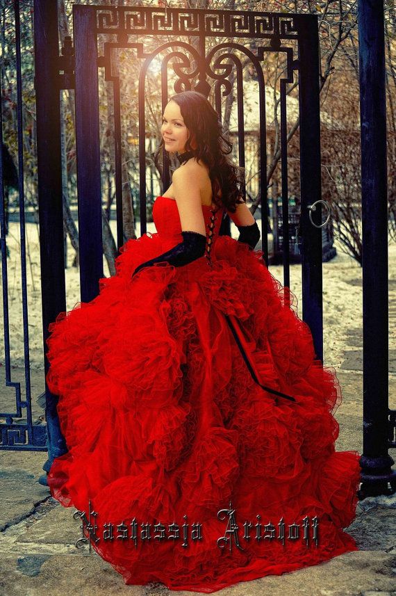 Red Wedding Gown Unique Red Wedding Dress Ball Gown Wedding Dress Fluffy by