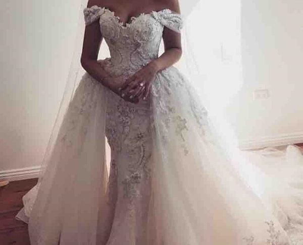 Renting Wedding Dresses Lovely Discount Overskirts Wedding Dresses F the Shoulder Lace Appliques Tulle Wedding Dress with Detachable Train formal Wear Country Bridal Gowns Wedding