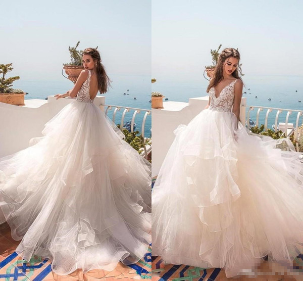 Renting Wedding Dresses Luxury Discount 2019 New Charming Ball Gown Wedding Dresses Backless Illusion Lace Bodice Floor Length Bridal Gowns Robes De soiré Custom Plus Size Wedding