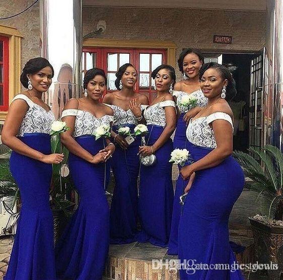 Royal Blue Wedding Dresses Plus Size Fresh Nigerian south African Lace top Royal Blue Mermaid Bridesmaid Dresses Plus Size evening Prom Dress Wedding Guest Gowns Maid Of Honor Dress