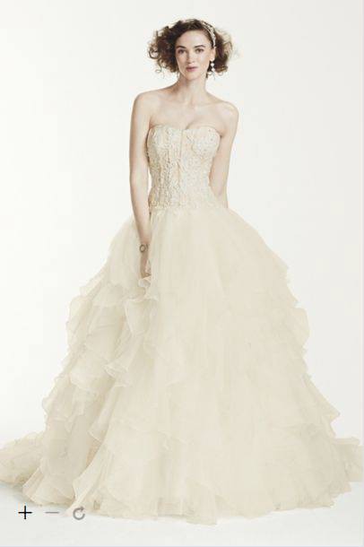Ruffled Skirt Wedding Dresses Beautiful Oleg Cassini Oleg Cassini Strapless Ruffled Skirt Wedding Dress Wedding Dress Sale F