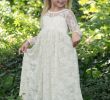 Rustic Wedding Flower Girl Dresses Luxury Long Sleeve Cute New Lace New Brithday Party Baby Little