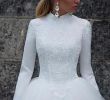 Satin Ball Gown Wedding Dresses Unique Vintage Satin High Collar Natural Waistline Ball Gown