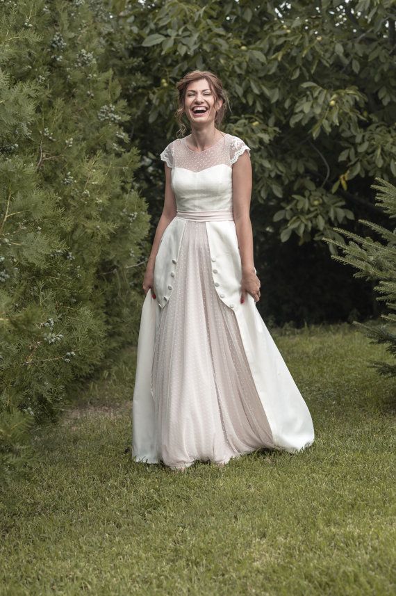 Second Marriage Dresses New Matilda Wedding Dress In Chiffon Point D Esprit Tulle by