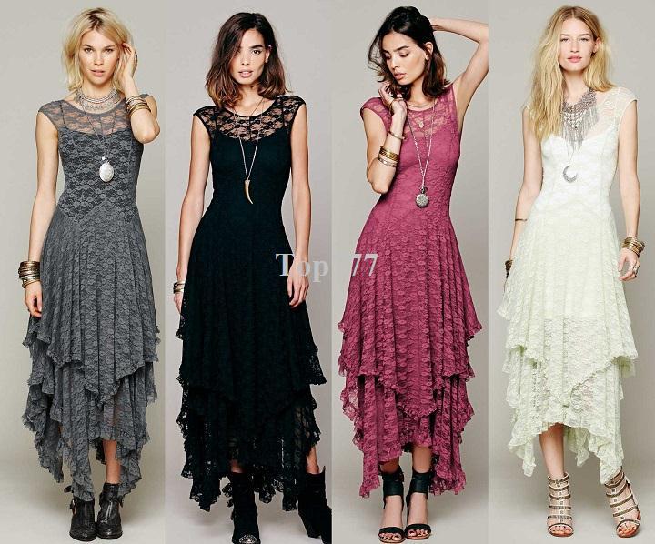 2015 women dresses hollow out full lace maxi