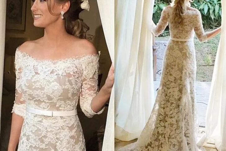 Semi formal Wedding Dresses Lovely Full Lace Wedding Dresses Half Sleeve F Shoulder Champagne Lining 2018 Custom Made Garden Outdoor Plus Size Wedding Bridal Gowns Cheap