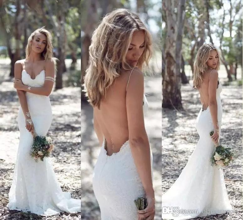 country backless trumpet wedding dresses