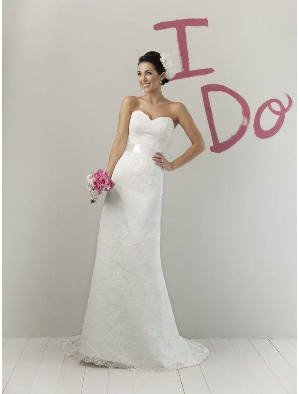 Sheath Wedding Dresses New Lace Sweetheart Strapless Neckline Sheath Wedding Dress with