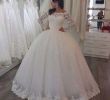 Ship Wedding Dress Fresh Long Sleeves Tulle Ball Gown Wedding Dresses with Lace Appliques 2019 New Trouwjurk Wedding Gowns Custom Made
