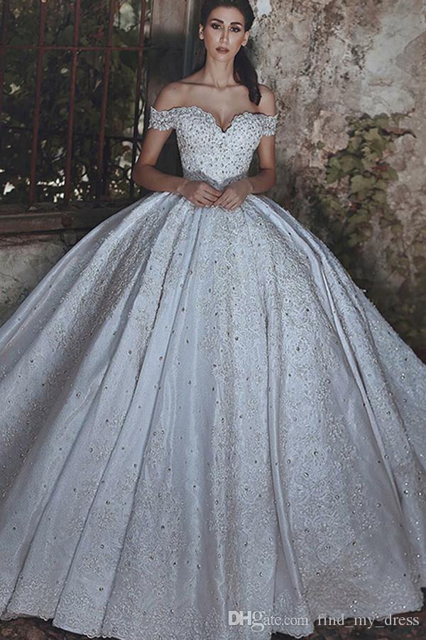 Short Ball Gown Wedding Dresses Best Of Glitters Corset Vintage Empire Princess Ball Gown F Shoulder Crystal Ivory Satin Beads Lace Wedding Dress Appliques High Quality Sparkly Canada 2019