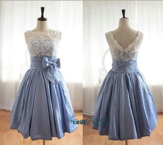 Short Blue Wedding Dress Awesome Short Blue Wedding Dress Knee Length Bridesmaid by