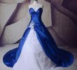 Short Blue Wedding Dress Elegant Discount Fashionable White and Royal Blue Wedding Dresses 2019 A Line Lace Taffeta Appliques Beads Custom Made Crystal Bridal Gowns Classic A Line