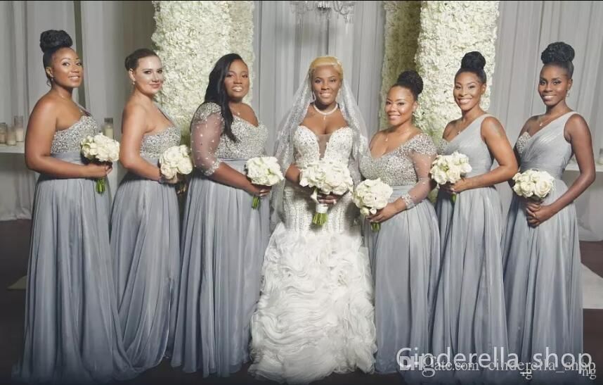 Short Silver Wedding Dresses Fresh 2018 New Silver Plus Size Bridesmaids Dresses A Line Floor