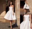 Short Simple Wedding Dresses Awesome Y Knee Length Short Wedding Dresses Simple Strapless Satin Bridal Gown Custom