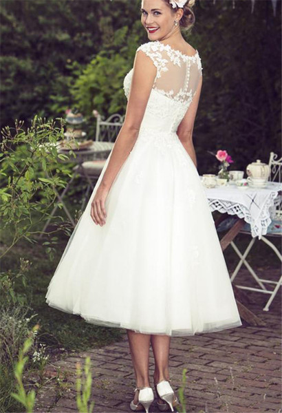 Short Tight Wedding Dresses Lovely Discount Lace Tea Length Beach Wedding Dresses 2019 Vintage Sheer Neck Ivory Tulle A Line Country Style Short Bridal Gowns Monique Wedding Dresses