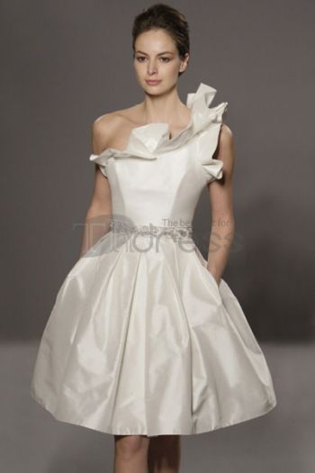 Short Wedding Dress with Pockets Awesome New Style Elastic Ivory Keen Cheap Wedding Dresses