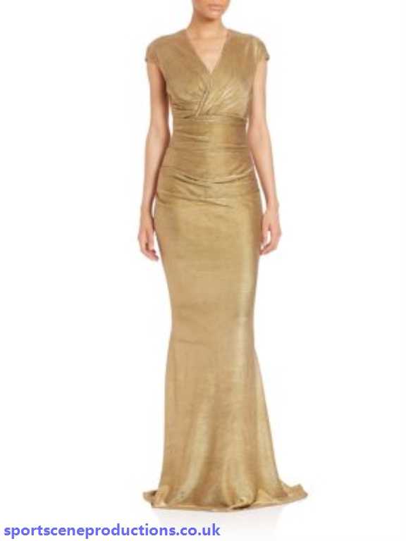 jersey ruched metallic gown gold talbot runhof mother of the bride 0D
