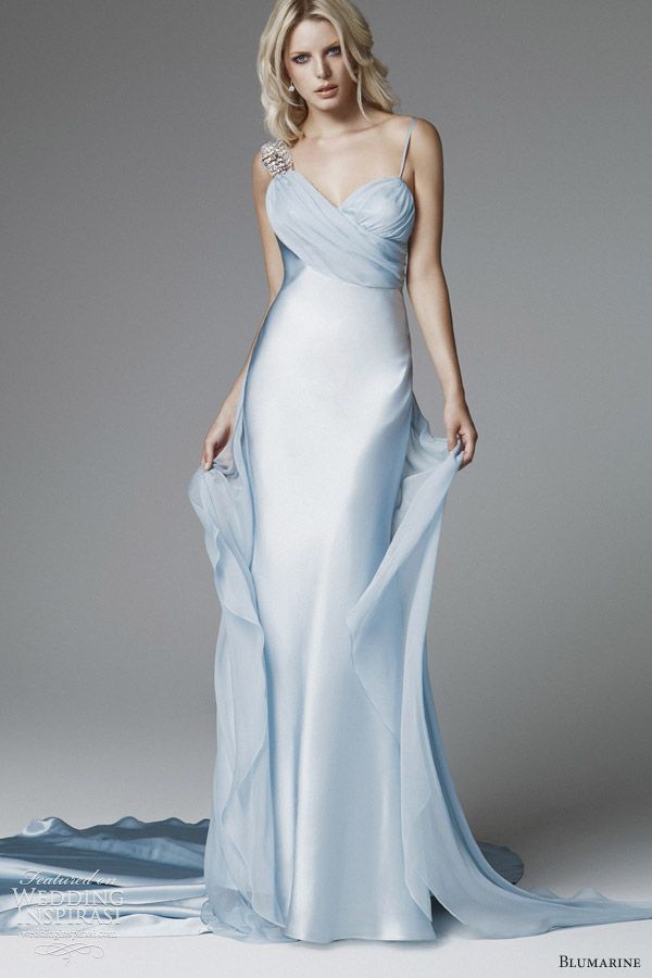 Silk Sheath Wedding Dress Elegant Blumarine 2013 Bridal Collection
