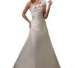 Silver Bridal Gown Lovely Mori Lee Voyage 6718 E Shoulder Taffeta Wedding Dress