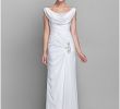 Silver Wedding Dresses for Older Brides New 119 99] Sheath Column Cowl Neck Floor Length Chiffon