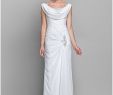 Silver Wedding Dresses for Older Brides New 119 99] Sheath Column Cowl Neck Floor Length Chiffon