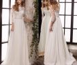 Simple A Line Wedding Dresses Awesome 2019 New Simple Elegant Scoop Neck Lace Appliques A Line Wedding Dresses Long Sleeve Bohemian Wedding Dresses Gowns Custom Made