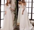 Simple and Elegant Wedding Dresses New 2019 New Simple Elegant Scoop Neck Lace Appliques A Line Wedding Dresses Long Sleeve Bohemian Wedding Dresses Gowns Custom Made