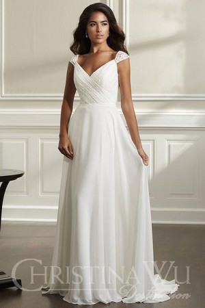christina wu b cap sleeve wedding gown 01 545