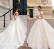 Simple Court Wedding Dresses New 2018 Long Sleeves Ball Gowns Wedding Dresses Modest Sheer Neckline Lace Appliques Bridal Gown Court Train Robe Mariage Simple Bridal Gowns Sleeveless
