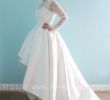 Simple Knee Length Wedding Dresses Luxury Long Sleeve White Lace Dress Knee Length Short Front Long