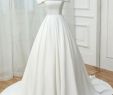 Simple Off White Wedding Dresses Beautiful 2017 Chic A Line F Shoulder White Satin Simple evening