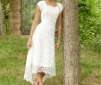 Simple Short Wedding Dresses Elegant Discount Charming High Low Lace Wedding Dresses Short Sleeve Square Neck Simple Bridal Gowns Custom Made Country Garden Wedding Gowns Wedding Dresses