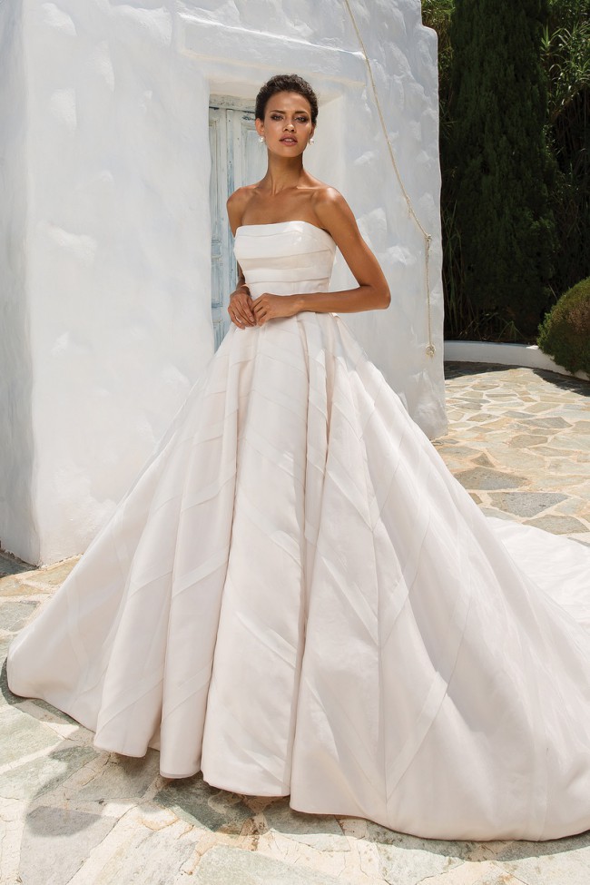 Size 0 Wedding Dress New Justin Alexander Geometric organza Trim On Strapless Ball Gown 8880 Wedding Dress Sale F