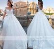 Size 0 Wedding Dresses Elegant Discount Romantic Elegant Ivory Full Lace Wedding Dresses 2019 Sheer Neck Long Sleeves A Line Tulle Wedding Bridal Gowns Corset Back Wedding Gowns