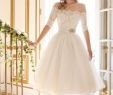 Size 10 Wedding Dress Awesome New Tea Length F Shoulder Wedding Dress Bridal Gown Custom