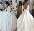 Size 2 Wedding Dresses Unique 2019 Backless Satin Wedding Dresses with Long Sleeves A Line Ball Gown Puffy Simple Style Bridal Gowns Custom Made Vintage Vestido De Noiva